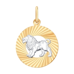 Подвеска «Лев» из золота без камней SOKOLOV