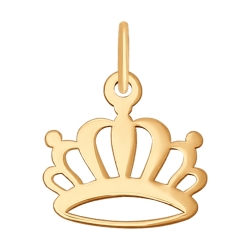 Золотая подвеска Корона без камней SOKOLOV