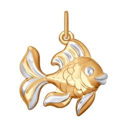 Подвеска Рыбка из красного золота 585 пробы SOKOLOV