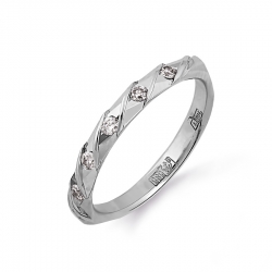Т301613715 кольцо из белого золота обручальное с бриллиантами