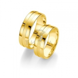 Т-27522 золотые парные обручальные кольца (ширина 6 мм.) (цена за пару)