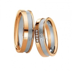 Т-28521 золотые парные обручальные кольца (ширина 6 мм.) (цена за пару)