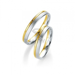 Т-27523 золотые парные обручальные кольца (ширина 3 мм.) (цена за пару)