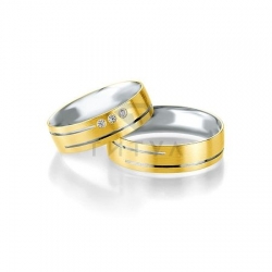 Т-28294 золотые парные обручальные кольца (ширина 6 мм.) (цена за пару)