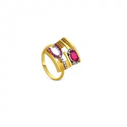 Эксклюзивное кольцо из золота с рубинами и бриллиантами