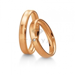 Т-27009 золотые парные обручальные кольца (ширина 4 мм.) (цена за пару)