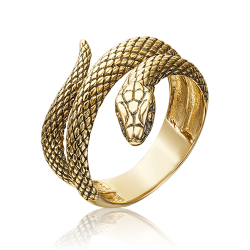 Кольцо «Змея» из лимонного золота