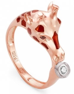 Кольцо из красного золота 585 пробы с бриллиантами