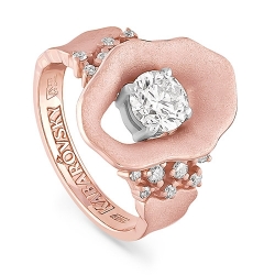 Эксклюзивное кольцо из розового золота 585 пробы с бриллиантами