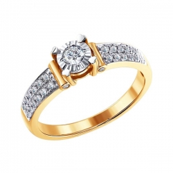 Золотое кольцо c бриллиантами SOKOLOV