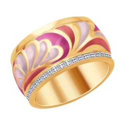 Кольцо из золота с эмалью и бриллиантами 
