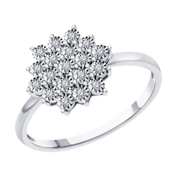 Женское кольцо из белого золота с бриллиантами SOKOLOV