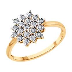 Женское кольцо из комбинированного золота с бриллиантами SOKOLOV