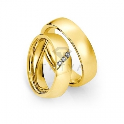 Т-28753 золотые парные обручальные кольца (ширина 6 мм.) (цена за пару)