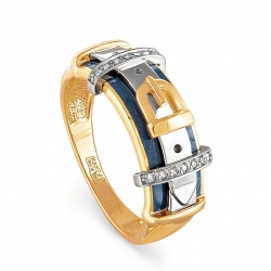 Женское кольцо из желтого золота 750 пробы c бриллиантом