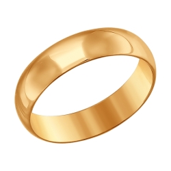 Золотое обручальное кольцо без камней SOKOLOV