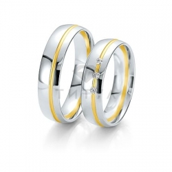Т-27968 золотые парные обручальные кольца (ширина 5 мм.) (цена за пару)