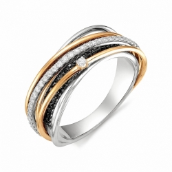 Золотое кольцо с чёрными бриллиантами