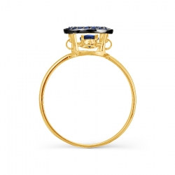 Т941017907 кольцо из желтого золота с сапфиром