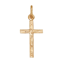 Золотой крестик без камней SOKOLOV