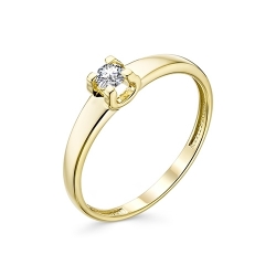 Женское кольцо из желтого золота (Бриллиант)