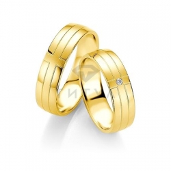 Т-28117 золотые парные обручальные кольца (ширина 6 мм.) (цена за пару)