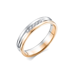 Обручальное кольцо из двухцветного золота