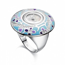 Часы-перстень серебряный Flora Орхидея
