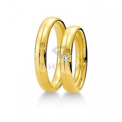 Т-27929 золотые парные обручальные кольца (ширина 4 мм.) (цена за пару)