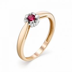 Женское кольцо из золота с рубином
