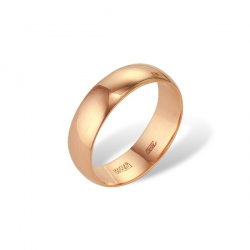 Классическое обручальное кольцо из красного золота