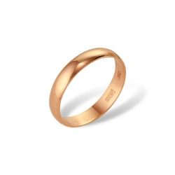 Классическое обручальное кольцо из красного золота
