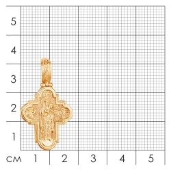 Крест "Богоматерь с младенцем" из золота