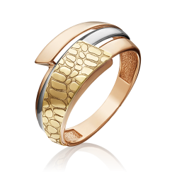 Кольцо из комбинированного золота без камней