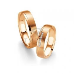 Т-27973 золотые парные обручальные кольца (ширина 5 мм.) (цена за пару)
