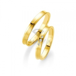 Т-26956 золотые парные обручальные кольца (ширина 3 мм.) (цена за пару)