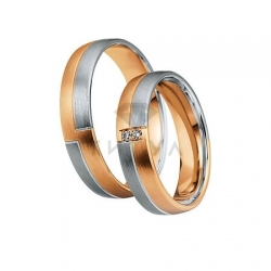 Т-27886 золотые парные обручальные кольца (ширина 5 мм.) (цена за пару)