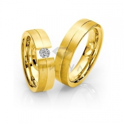 Т-28942 золотые парные обручальные кольца (ширина 6 мм.) (цена за пару)