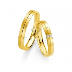 Т-27131 золотые парные обручальные кольца (ширина 3 мм.) (цена за пару)