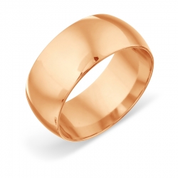 Т100019041 кольцо обручальное из красного золота