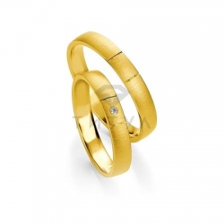 Т-27179 золотые парные обручальные кольца (ширина 3 мм.) (цена за пару)