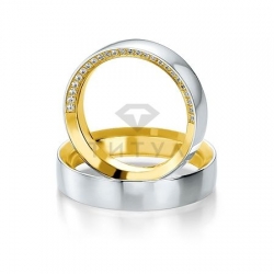 Т-28740 золотые парные обручальные кольца (ширина 5 мм.) (цена за пару)