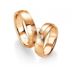 Т-28914 золотые парные обручальные кольца (ширина 6 мм.) (цена за пару)