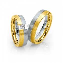 Т-28969 золотые парные обручальные кольца (ширина 6 мм.) (цена за пару)