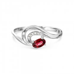 Т301017218 кольцо из белого золота с рубином и бриллиантом