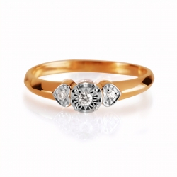 Т145616126 золотое кольцо с бриллиантами