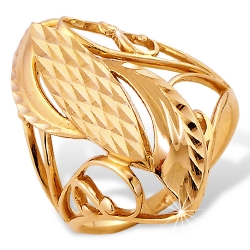 Кольцо “Широкое” из красного золота 585 без вставок