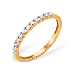 Кольцо “Дорожка” из красного золота 585 с бриллиантами