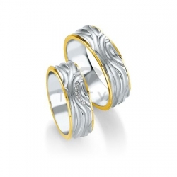 Т-28776 золотые парные обручальные кольца (ширина 7 мм.) (цена за пару)