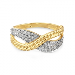 Т942017927 кольцо из желтого золота с фианитами